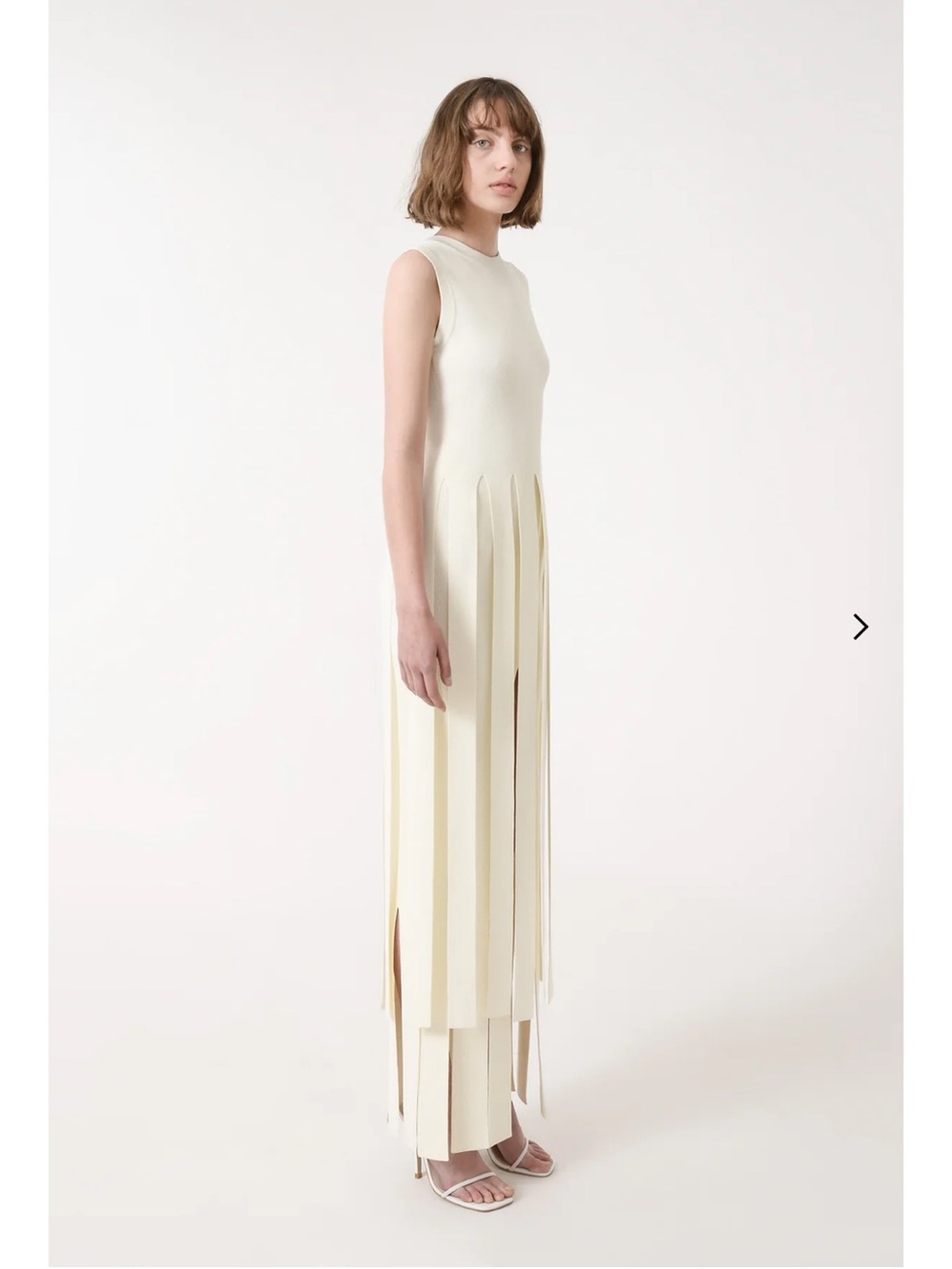 Materiel Bottom Pleats Skirt. Maxi length. Cream color. Size large.